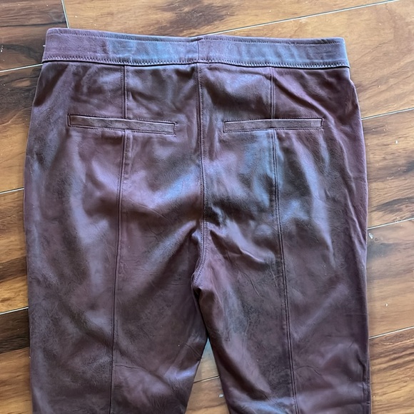 NEW Free People Faux Suede Leggings Burgundy Size 29 - Picture 10 of 12